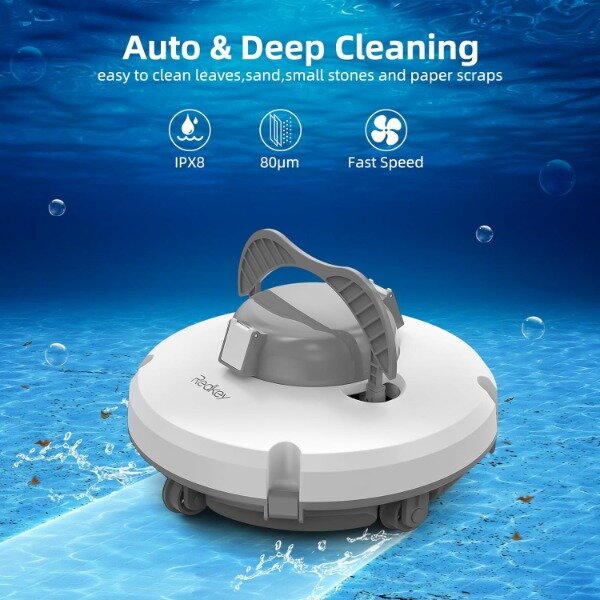 Aspirapolvere per piscina robotizzato senza fili Redkey per piscina a terra, l'aspirapolvere automatico per piscina dura 120 minuti con una forte aspirazione