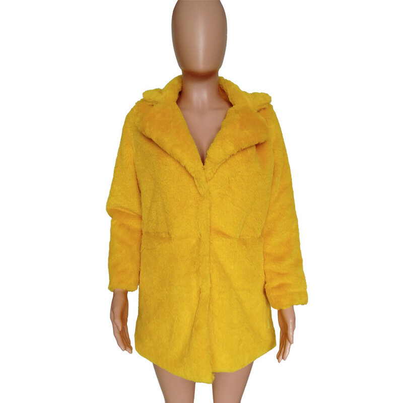 Manteau de Fourrure à Manches sulfpour Femme, Vêtement d'Hiver, Solide, à la Mode, Décontracté, Nouvelle Collection