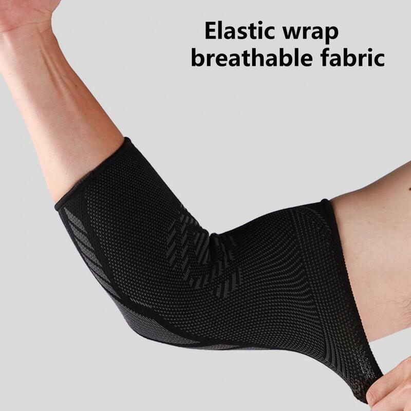 1 Pair Elbow Support High Stretchy Not Tight Non-Slip Breathable Protect Elbows Reusable Gym Knitted Elbow Pad for Cycling