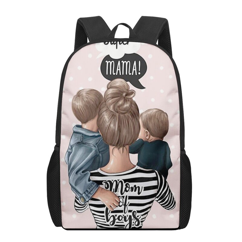 Girl Super Mom baby 3D Print School Backpack for Boys Girls Teenager Kids Book Bag Casual Shoulder Bags Large Capacity Backpack