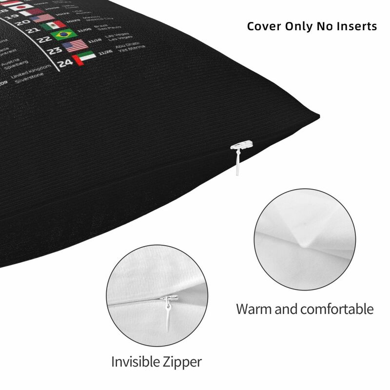 Formula One Calendar Square Pillowcase Pillow Cover Polyester Cushion Decor Comfort Throw Pillow for Home Living Room