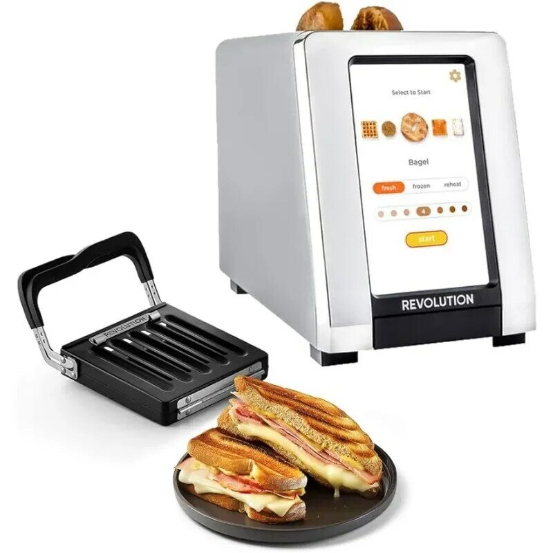 Revolution R180S pemanggang roti layar sentuh, pemanggang roti pintar dengan teknologi InstaGLO paten & revolusi Toastie Panini Press