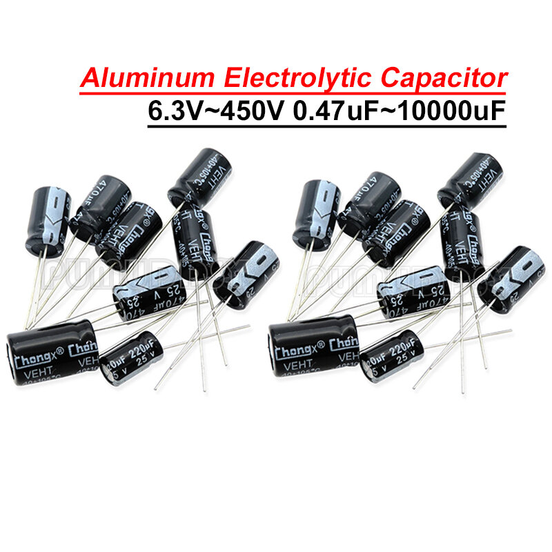 Aluminium-Elektrolyt kondensator 10V 16V 25V 35V 50V 63V 2,2 3,3 4,7 10 22 33 47 10000uf