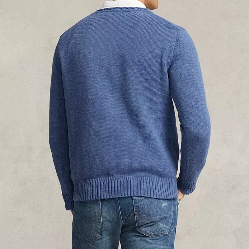 Suéter de algodón para hombre, Tops de punto a la moda, suéteres de lana de oso RL, jerséis casuales, otoño e invierno, 2023