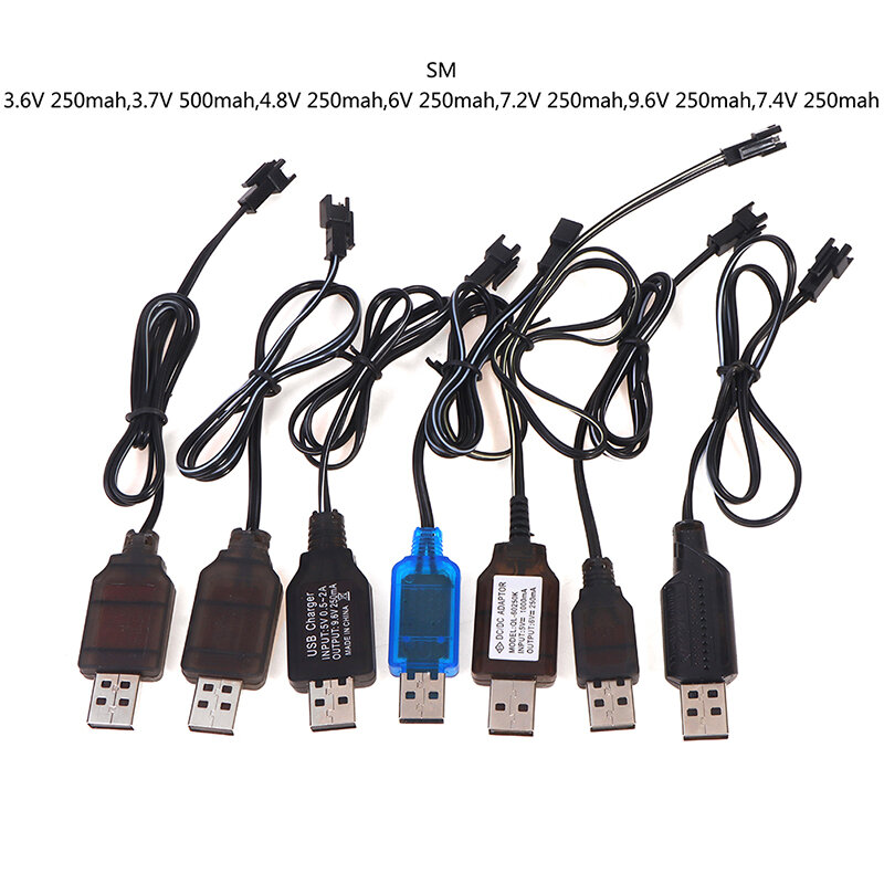 하이 퀄리티 NiMh NiCd 배터리 USB 충전기 케이블, SM 2P 포워드 플러그 리모컨 자동차 USB 충전기 전기 장난감, 3.6-9.6V 250mA ~