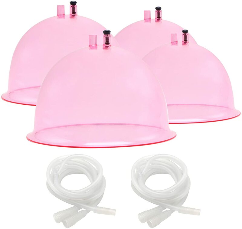 Buttocks Vacuum Cups 210mL Vacuum Therapy Cupping Machine Accessories Butt Suction Cups with Y-Hose,A Pair