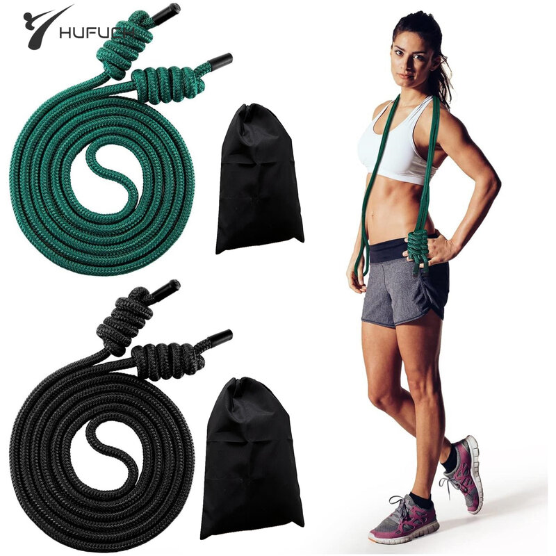 Скакалка для фитнеса, двойная плетеная веревка для тренировок, регулируемая длина, для мужчин и женщин, для домашних тренировок в тренажерном зале