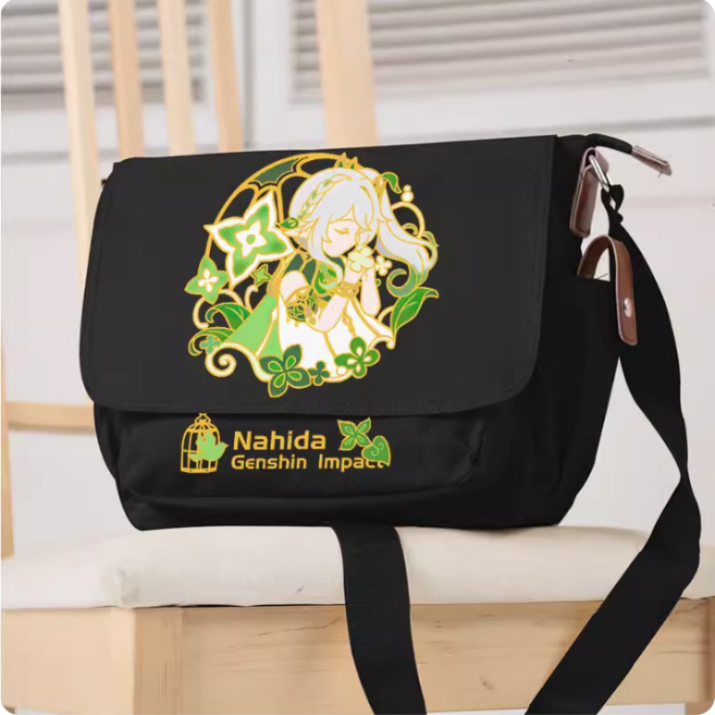 Anime Genshin Impact Nahida Cartoon Bag Unsix Fashion Leisure Tieners Crossbody Student Messenger Handtas B232