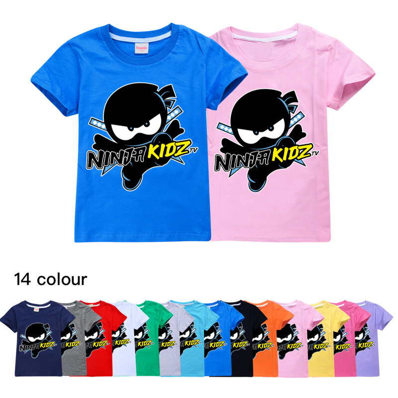 NINJA KIDZ Kids Clothes Summer Boys Fashion Short Sleeve T-Shirt Boys Graphic Tee Baby Girls Tops Children Pullover Hot Selling