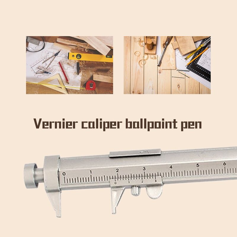 Vernier Caliper Multifunções Caneta Esferográfica, Caneta Gel Ink, Esferográfica Roller, Papelaria, Prático, Portátil, Corrediça 0.5mm
