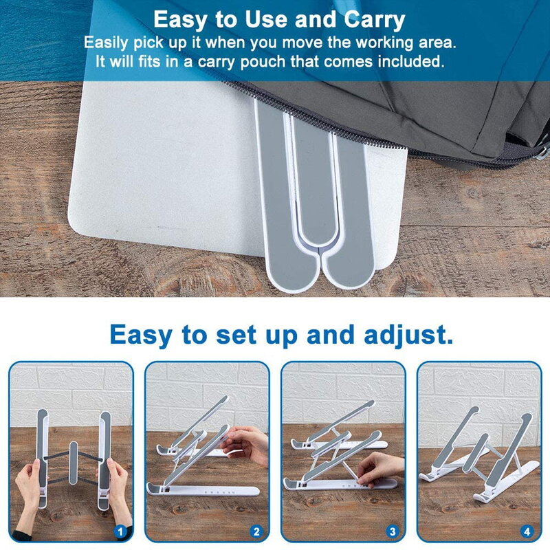 Soporte portátil para Macbook Pro Air, soporte plegable de plástico para tableta, teléfono, refrigeración, elevador portátil