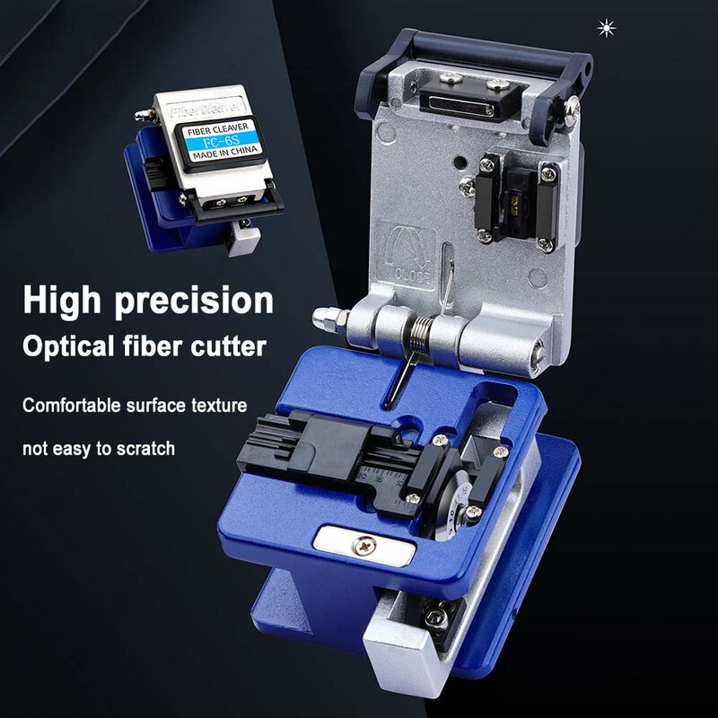 FC-6S fiber cleaver ftth fibra óptica ferramentas de corte de cabo de fibra cortador de faca 16 lâmina de superfície material de metal