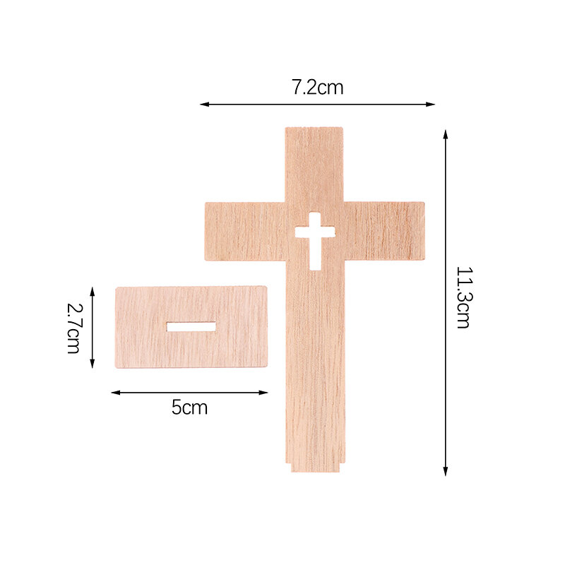 공예품용 나무 십자가, 미완성 나무 십자가, 센터피스 장식, 10/세트 팩