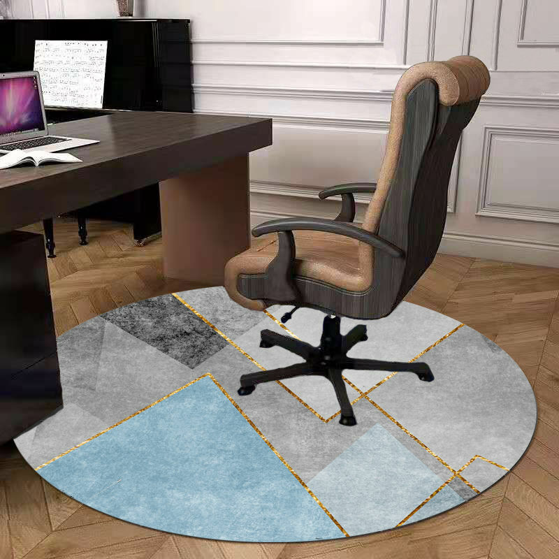 Alfombra redonda geométrica Simple para silla de oficina, tapete de suelo para mesa de ordenador, decoración de dormitorio, alfombras de sala de estar y dormitorio