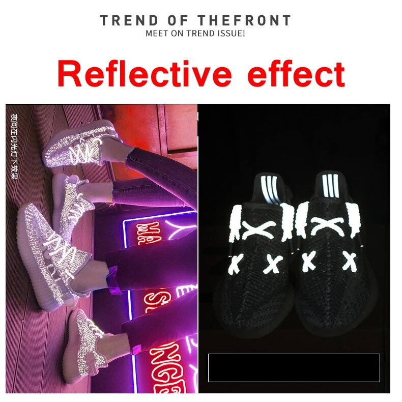 Cordones reflectantes para zapatos, banda de goma para zapatillas deportivas, cuerda redonda, longitud de 100/120/140/160CM, 1 par