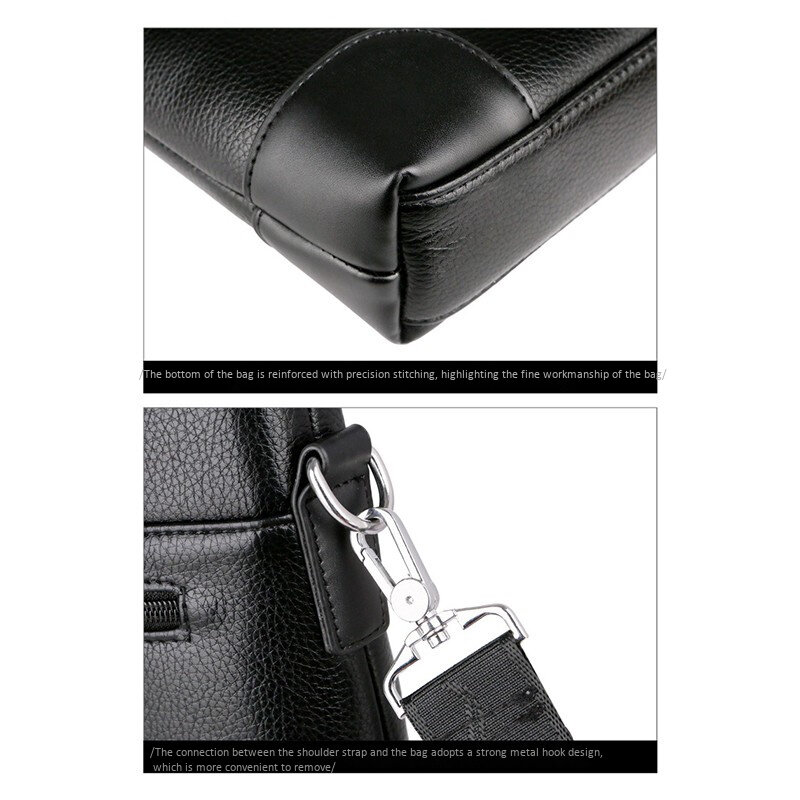 Брендовый деловой мужской портфель LINGZHIDAISHU, мужская сумка для ноутбука из искусственной кожи, мужская сумка-мессенджер