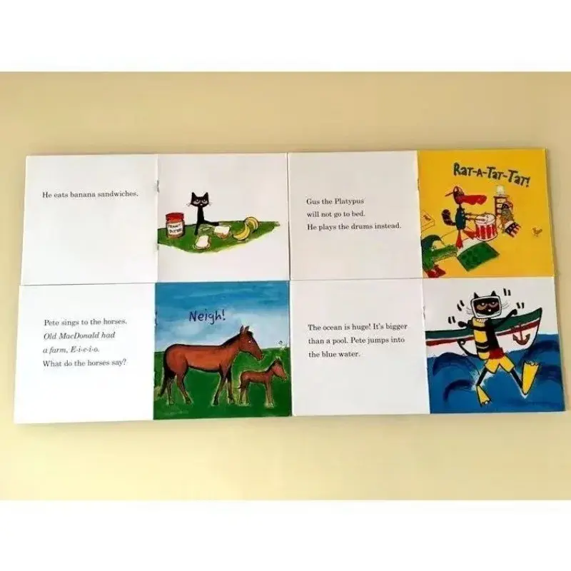 Pete The Cat-libros de imágenes para niños y bebés, cuentos famosos, aprendizaje de cuentos en inglés, juego de libros para niños, lectura para dormir, regalos para Bab