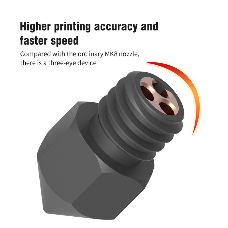MK8 CHT Nozzle Upgrade Hardend Steel 0.2/0.3/0.4/0.6/0.8mm High Flow Clone CHT Nozzles for Ender 3 ,V2 Ender 5 CR10 3d printer