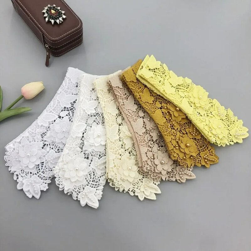Embroidered Shirt Detachable Collar New Sweater Woman Fake Collar Blouse Tops Floral Necklace Ties Decorative