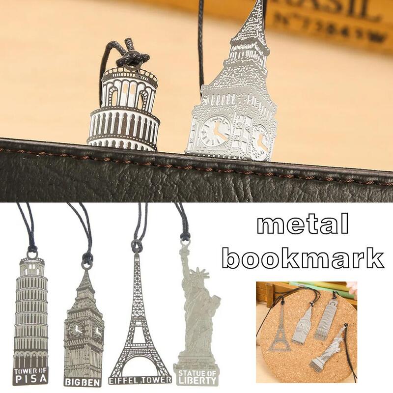 Travel Joural Bookmark Notebook Metal Bookmark Cover Metal Bookmark Iron Small Retro Vintage Decoration Tower Accessories M1G3