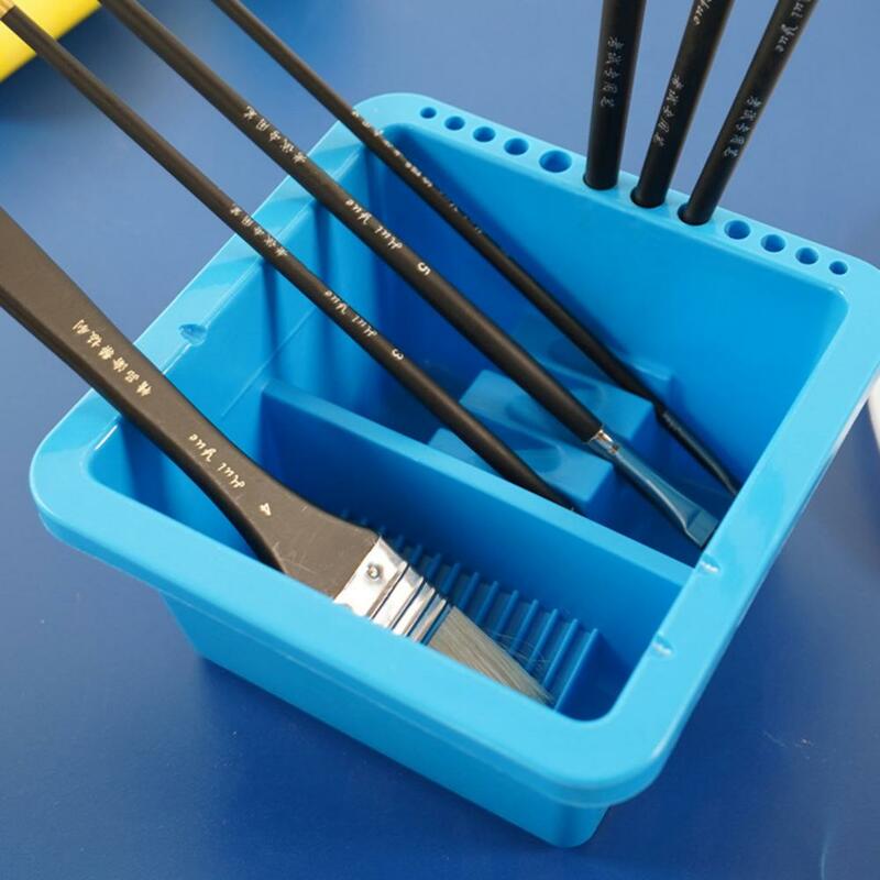 Novel Watercolor Pen Holder Anti-scratch Pen Washer Multifunctional Square Shape Watercolor Bucket  Hold Paintbrush