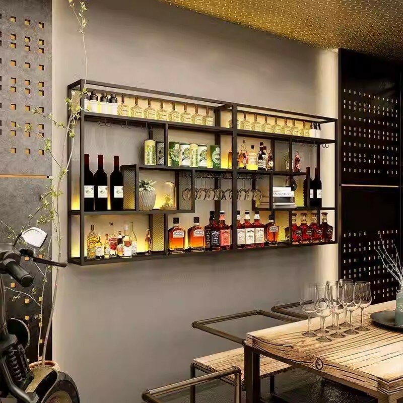 Scaffale per armadietto da Bar ad angolo commerciale unico Club in metallo al dettaglio espositore per vino soggiorno Armario Para Vinos mobili da cucina