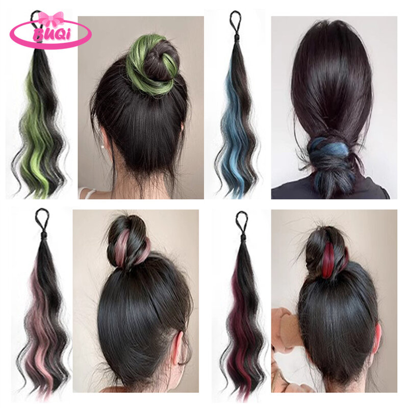 BUQI Fluffy Wig Hair Bag Self-winding Ball Head Curling Hair per aumentare i capelli Chignon Hair Bun Hair Bag artefatto