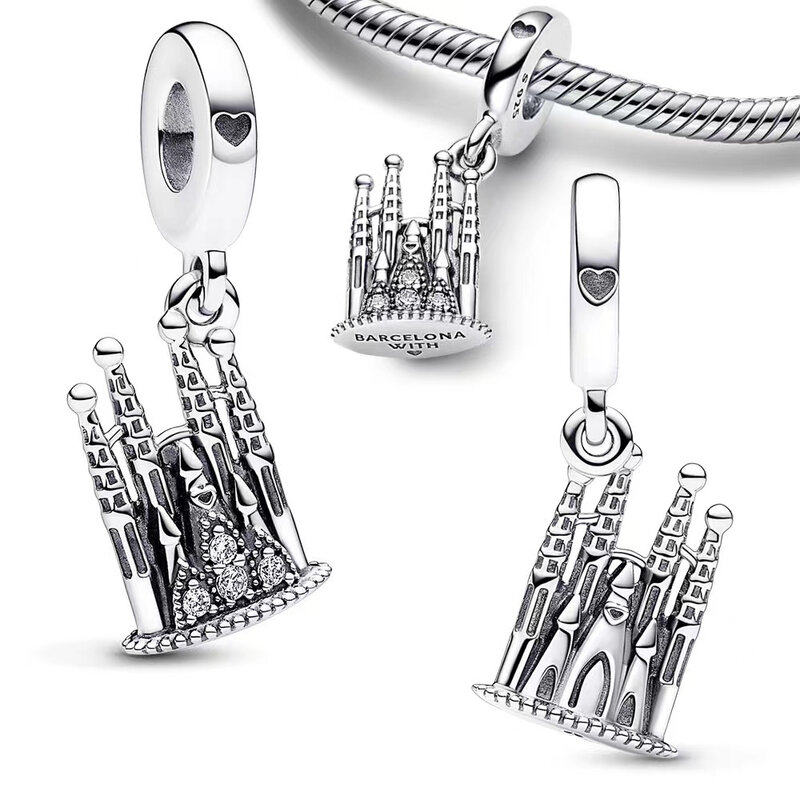 Barcelona Monument Beeld Van Vrijheid Bedels Kralen Fit Pandora Charme 925 Zilveren Originele Armband Zilver 925 Trinket Diy Sieraden