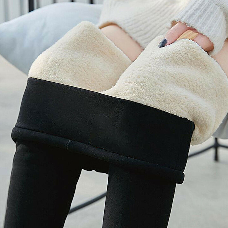 Legging chaud pour femme, pantalon moulant, Super épais, extensible, en cachemire d'agneau, slim, Fitness, collection hiver 2022