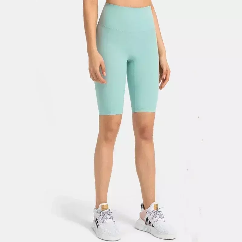 Pantaloncini da allenamento a vita alta al limone con tasca nascosta abbigliamento da palestra atletico Super elastico per le donne pantaloncini da motociclista da Yoga morbidi per il Fitness