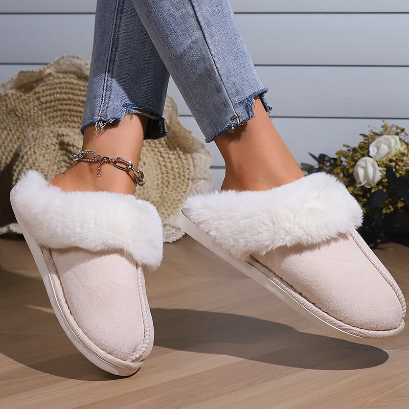 Kapcie z bawełny 2023 jesienno-zimowe ciepłe pantofle para w domu damskie antypoślizgowe Baotou wygodne miękkie buty do domu