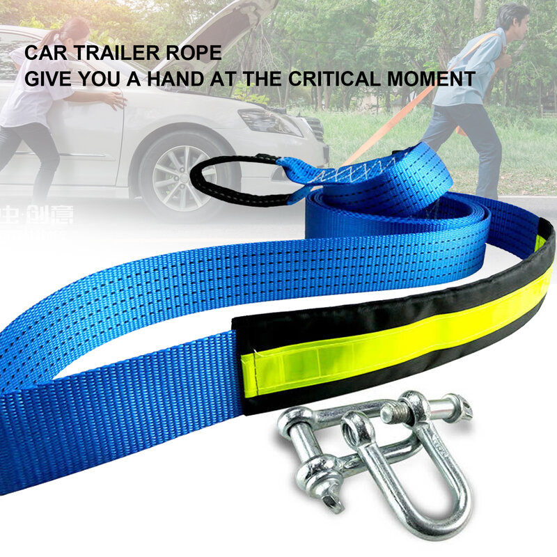 8 Tons Winch Tow Cable Tow Strap Car Towing Rope With Hooks For Heavy Duty Car Recovery Strap Kit Offroad Towing Accessories