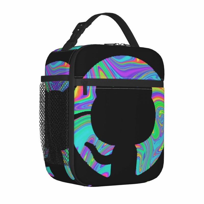 Insulated Lunch Bag Psychedelic Github Lunch Box Tote Food Handbag
