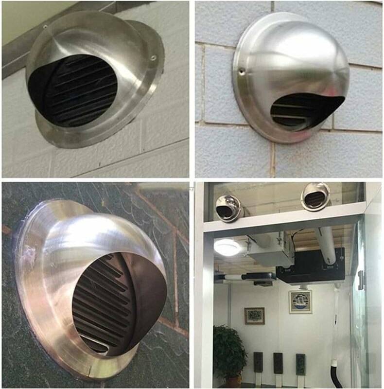 Sistema de ventilación de acero inoxidable para interiores, cubierta de lluvia, tapa de viento de pared externa, nuevo