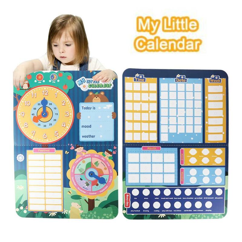 Safety Early Education Toy Week Weather Time Calendar Table Cognitive Card Kids Paste Card Children Awareness Card Wall Chart