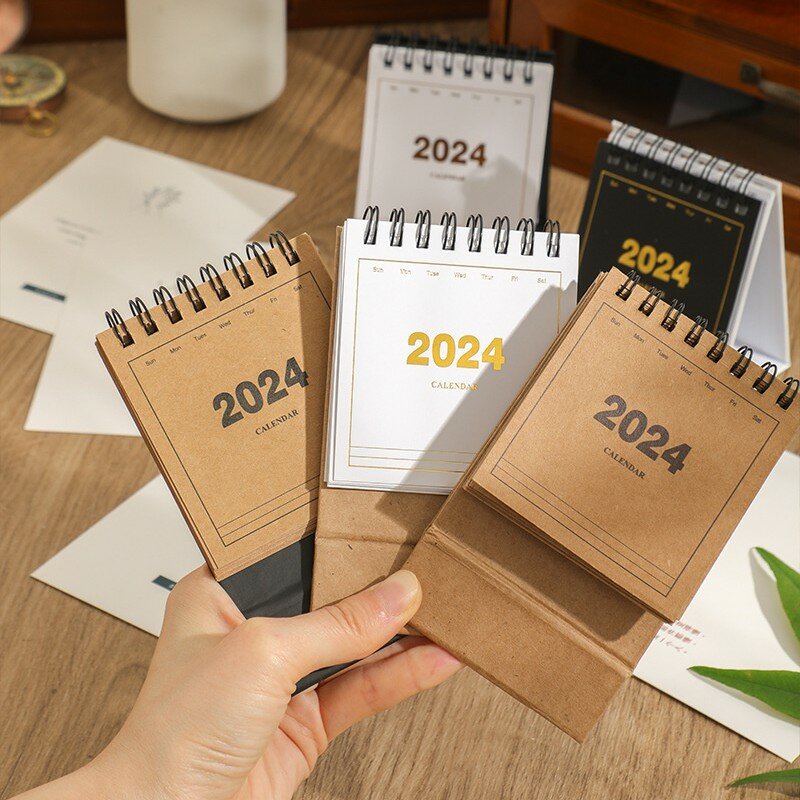 2023-2024 nuovo semplice Ins Desktop Mini calendario pianificatore mensile pianificatore giornaliero decorazioni per ufficio materiale scolastico