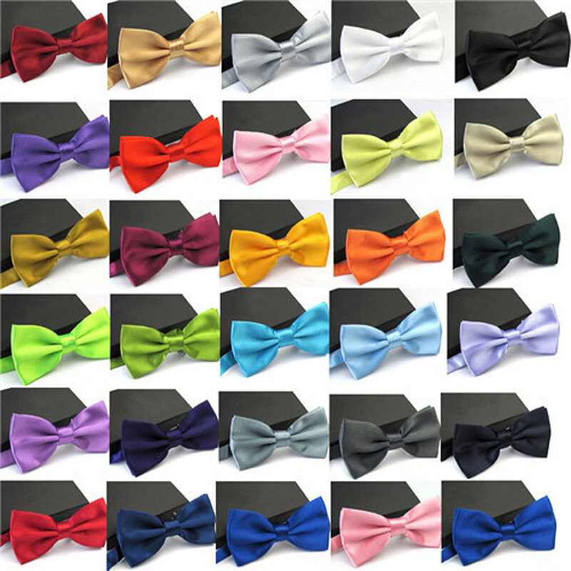 Wyprzedaż 1PC męski męski klasyczny muszka do smokingu krawat na ślub muszka imprezowa krawat węzeł muszka moda dla chłopców 33 jednolite kolory