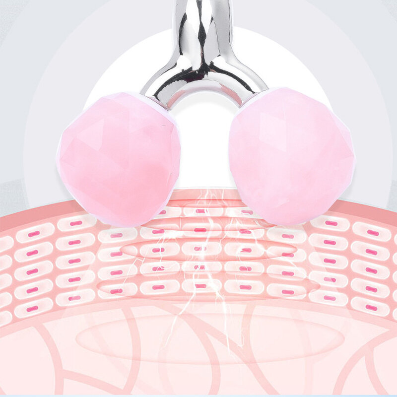 Massaggio a rullo 3D quarzo rosa pietra naturale rullo di giada massaggiatore rughe del viso rimuovere la cura della pelle sollevamento strumenti Anti-età