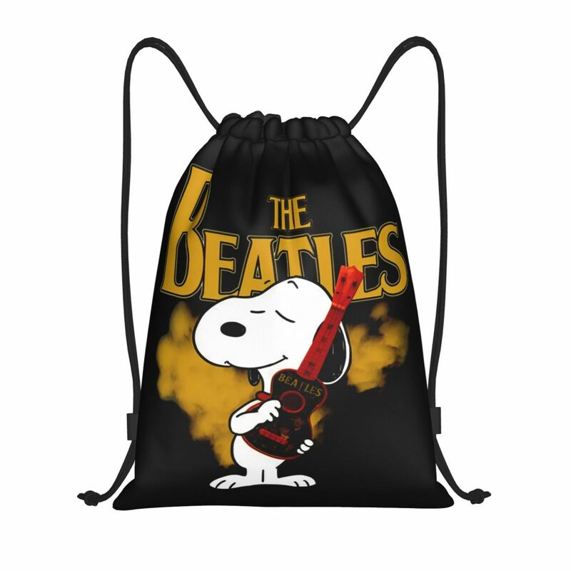 カスタムs-snoopys犬の重い金属のロックロールのトレーニング用の巾着袋、女性と男性のためのヨガのバックパック、スポーツジムのトラックパック