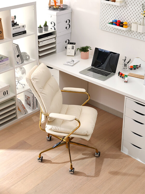 Silla de ordenador de diseño ergonómico para el hogar, mueble de oficina, escritorio, dormitorio nórdico, sofá de elevación, taburete suave