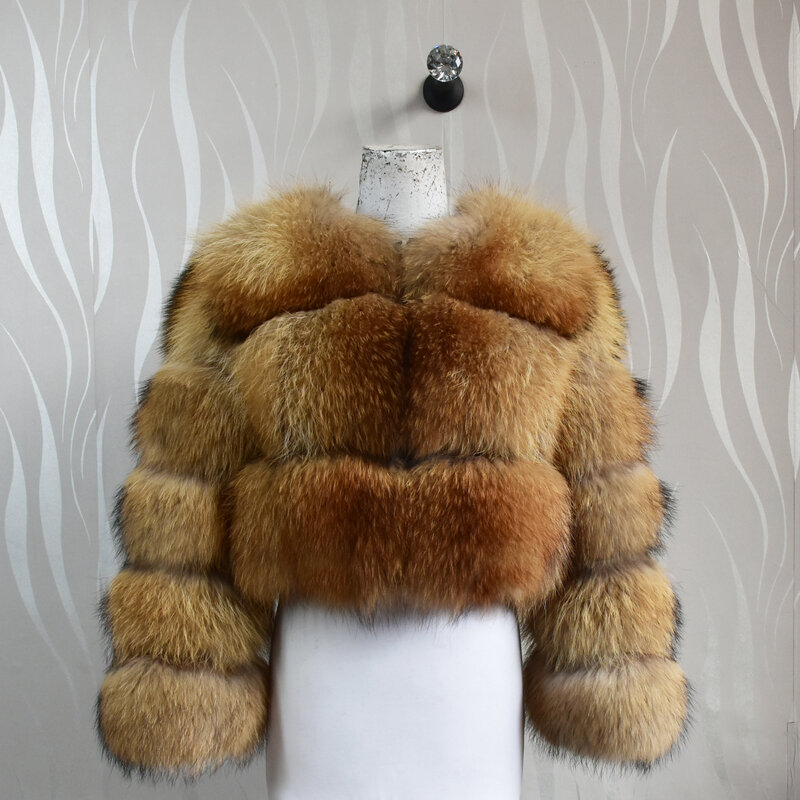 Abrigo de piel de zorro Natural para mujer, chaqueta de piel de zorro Real, sección corta, gruesa, cálida, delgada, de lujo, a la moda, novedad de invierno