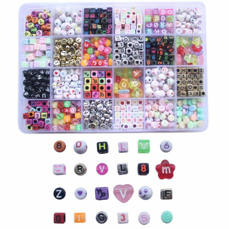 1200 pçs colorido acrílico alfabeto carta contas cubo para pulseira diy artesanato transporte da gota