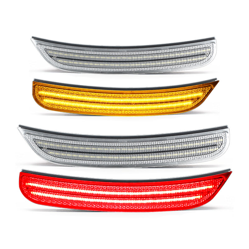 4Pcs Clear Lens Front Amber Rear Red LED Side Marker Lamp Assembly For Dodge Charger 2015-UP Clearance Parking Lights