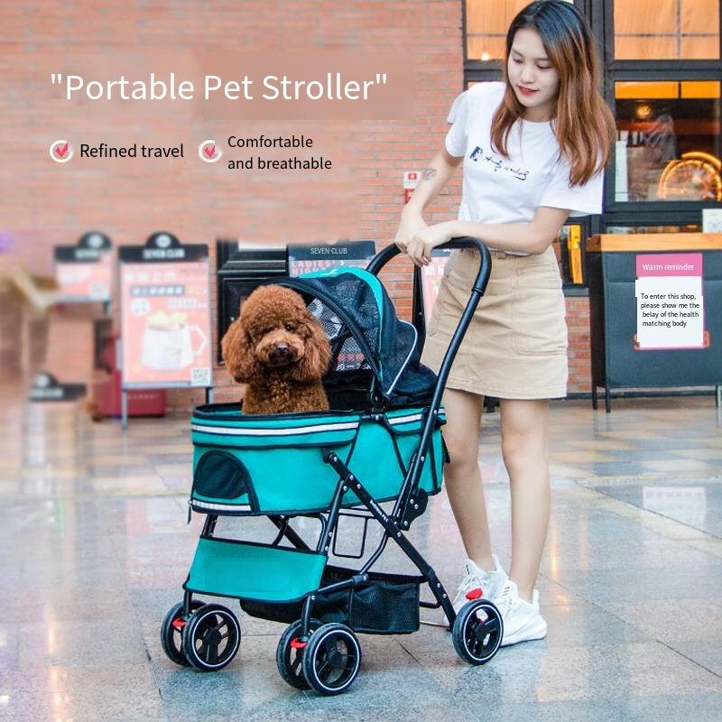 Wózek dla szczeniąt Wózek dla kota Lekki i składany wózek dla zwierząt Oddychający Wysoki wygląd Opcje kolorów małego psa Wózek dla psa Nowy