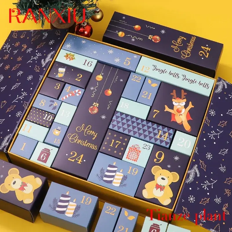 Custom Custom countdown activity gift packaging empty kids advent calendar box