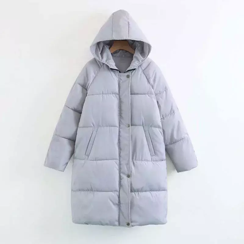 Parka de manga comprida feminina com capuz, casaco grosso e quente, tamanho grande, nova, outono e inverno, 2023