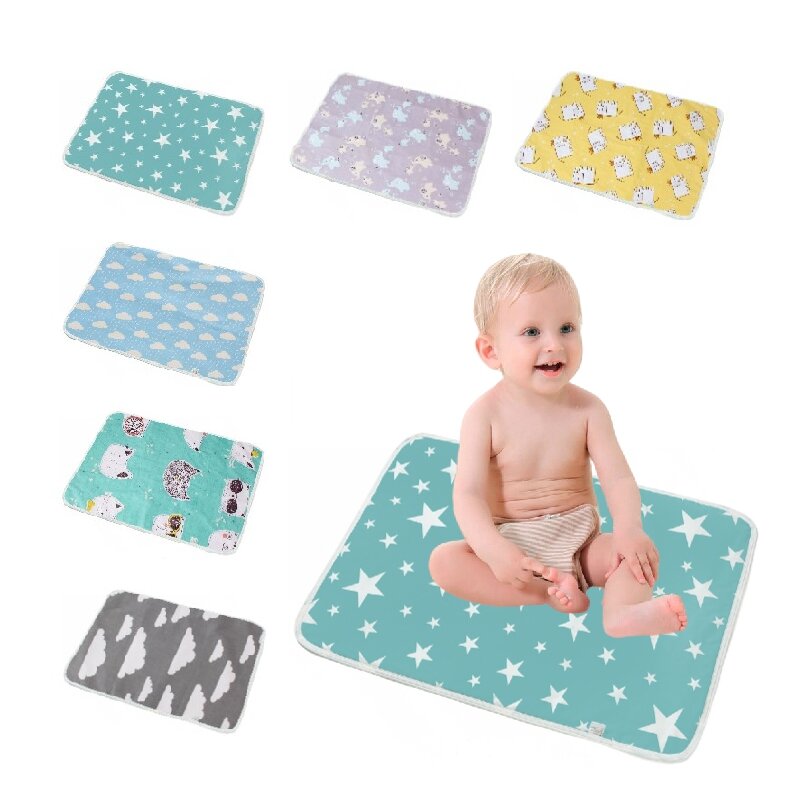 60x75cm Baby Changing Pad Urine Pad Baby Carriage Cushion Crawling Pad Waterproof Sofa Cushion Washable Baby Diaper Reusable