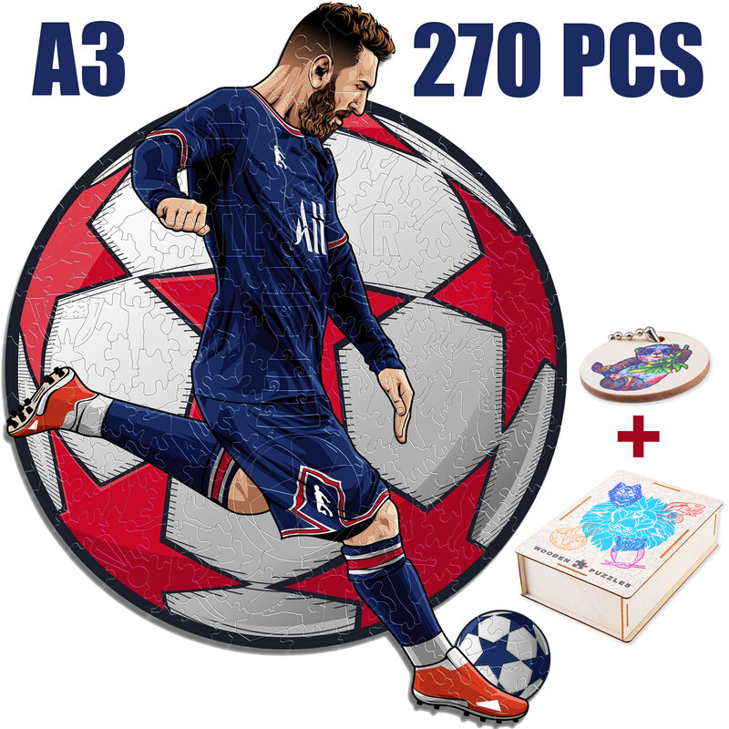 Interactive Wooden Sports Stars Puzzles Fabulous Football Basketball Rugby Educational DIY Puzzles Fabulous Gifts for Kids Adult