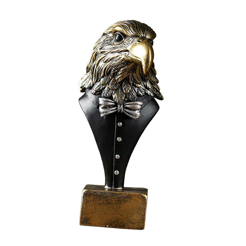 Statue d'aigle en résine à collectionner pour la décoration intérieure, ornement d'oeuvre, sculptures d'aigle, bureau à domicile, bibliothèque