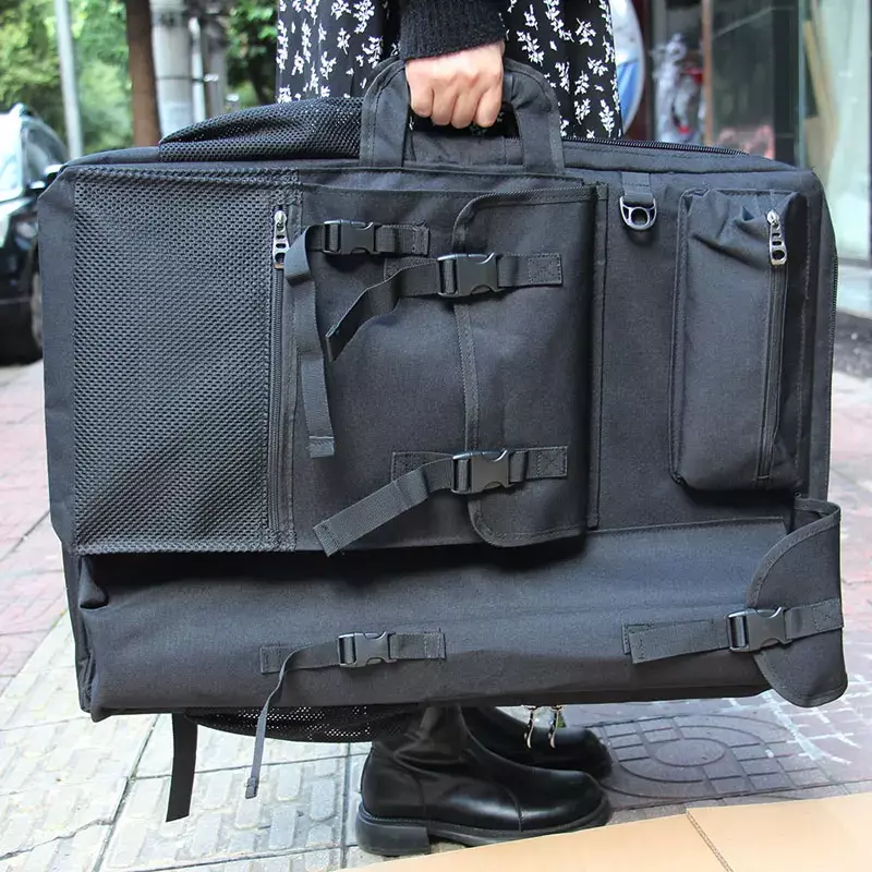Grand sac à dos imperméable pour dessin, fournitures d'artiste d'art, portefeuille de voyage portable, planche à dos